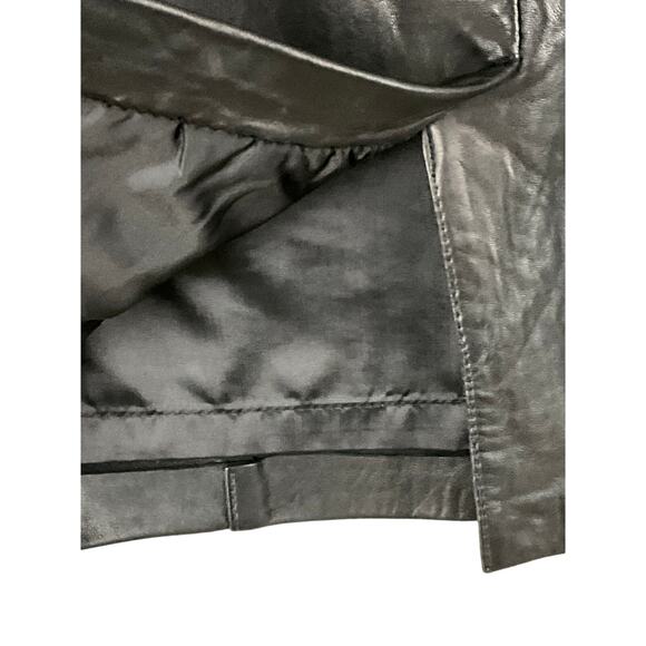 LAMBSKIN New Zealand Leather Pencil Skirt Black High Waist sz 6 Old Money Witchy - Picture 7 of 9